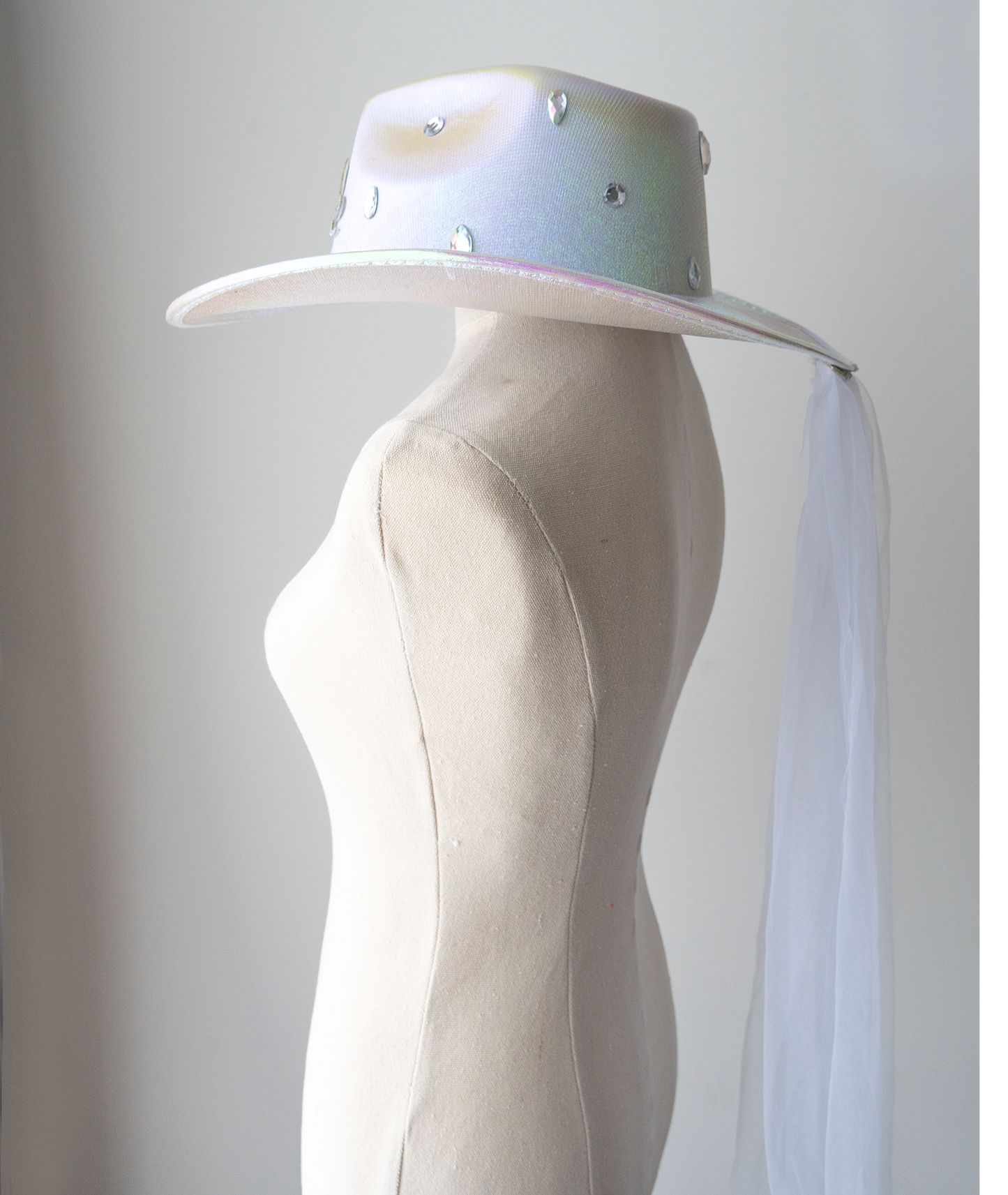 Rhinestone Veil Bride Hat