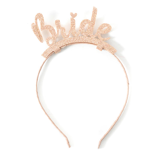 Glitter Bride headband- Rose Gold