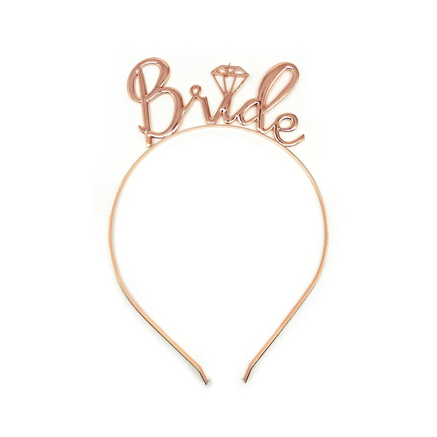 Bride Metallic Headband- Rose Gold