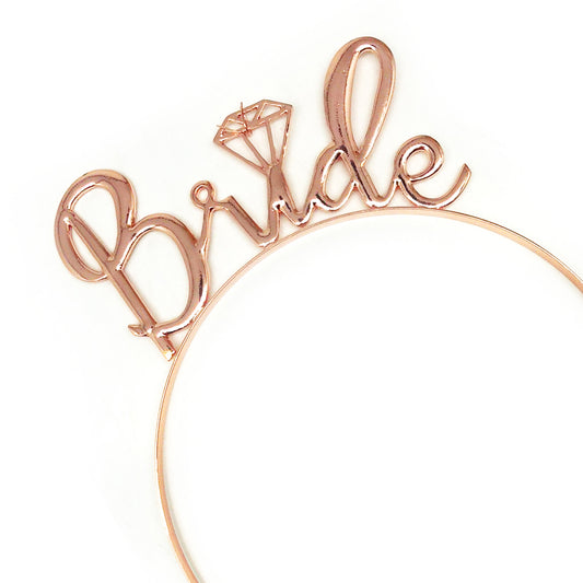 Bride Metallic Headband- Rose Gold