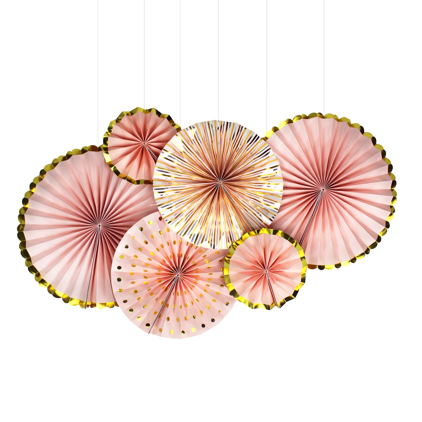 Decoration Fan- Peach(Gold Accents)