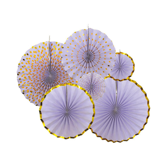 Decoration Fans- Purple(Gold Accents)