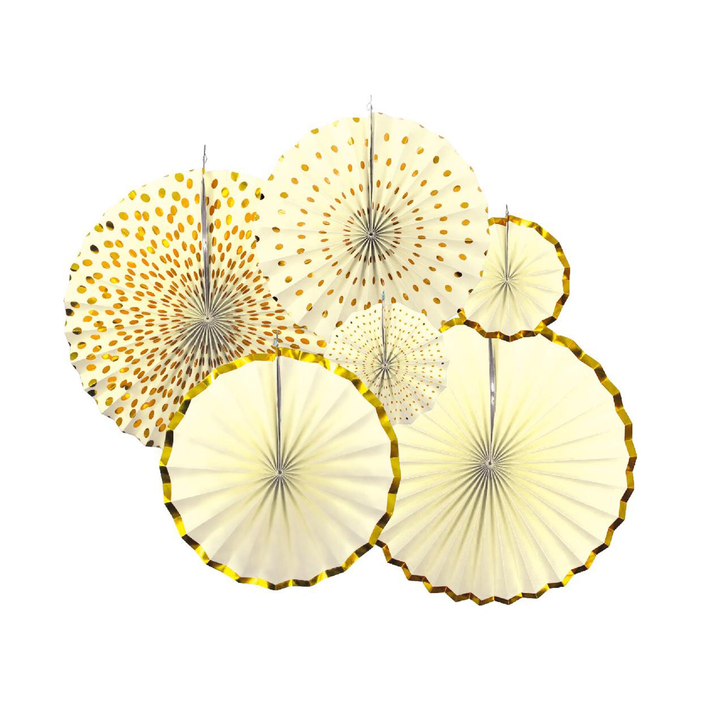 Decoration Fans- Yellow(Gold Accents)