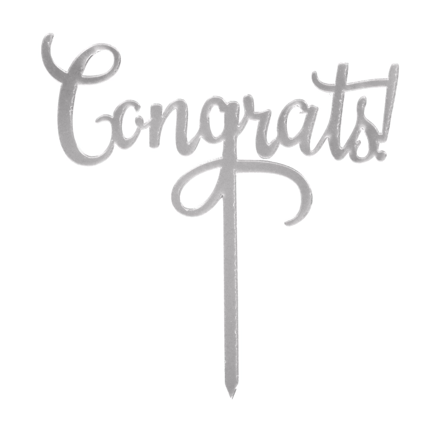 Congrats Cake Topper- Silver